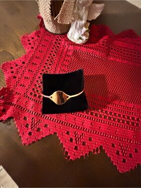 Boho Plunder Gold Tone Sculpted Shield Bracelet - Gold